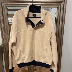 J.CREW Men’s Authentic Fleece Sherpa Mock Neck Pullover Sweater